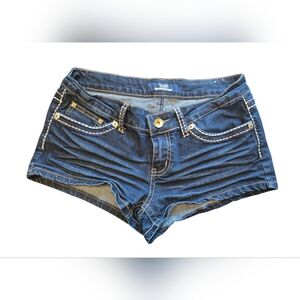 YMI Dark Blue Jean Shorts with Contrast Stitching